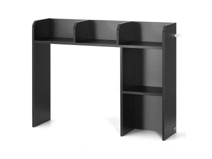 Drevená stolová polica 2 úrovne 37.2"×9.5"×28.9" s protišmykom čierna