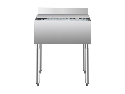 Nádoba na ľad 78.4 L 30×19×37 in nerezová, posuvné veko s držiakmi