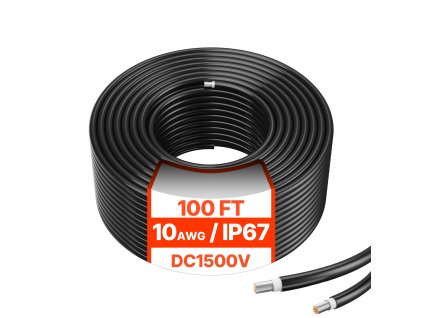 Solárny predlžovací kábel 30.48m/100FT 6mm²/10AWG IP67 pre panely