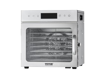 Sušička potravín, 8 nerez tácky, 400 W, nastav. teplota, 24 h časovač