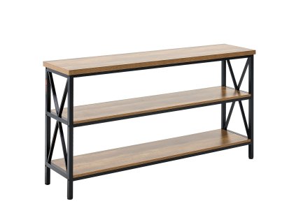 Úzky konzolový stôl 55.1 inches, 3 poličky, kovový rám do chodby