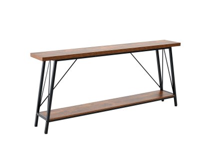 Úzky konzolový stolík 70.9 inches, 2-policový s kovovým rámom