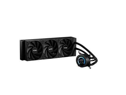 Aio vodné chladenie cpu 3×120mm pwm,2.1"lcd,2200rpm,115x/1700,am4/am5