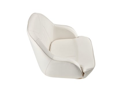 Lodné sedadlo, nízke operadlo, hrubá pena, pvc koža, biele pre rybárov