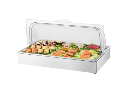 Stolný zásobník na servírovanie jedla nerez gn 1×1, veko, 3 vložky