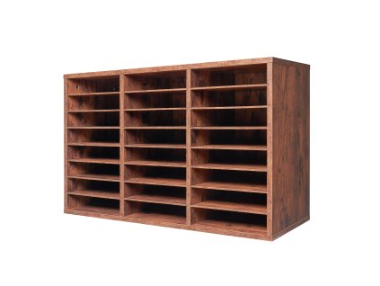 Organizér na dokumenty, 24 priehradok, odnímateľné police, tmavohnedý