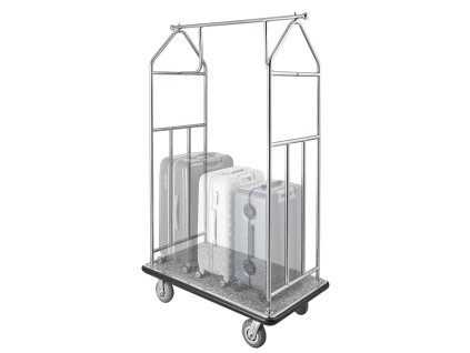 Hotelový vozík na batožinu, nosnosť 800 LBS, nerez, 6-inch kolesá