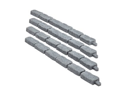 Záhradná obruba imitácia kameňa 46.4×2.2 in flexibilná s kolíkmi sivá