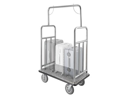 Hotelový vozík nosnosť 1200 LBS, nerez, 8-inch gumové kolesá