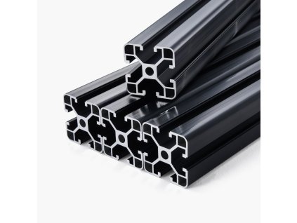 T-drážkový hliníkový profil 4040, 4 ks × 600 mm, anodizovaný čierny