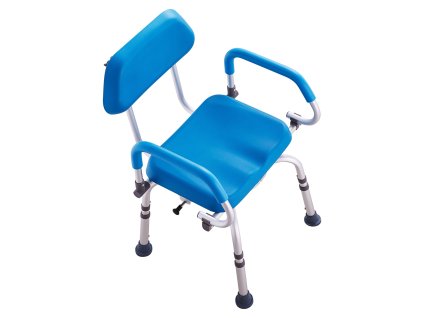 Sprchové otočné kreslo 360° nastaviteľné s výkyvnými opierkami 300LBS