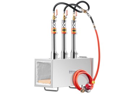 Prenosná propánová kovárska pec 3 horáky 2600℉ nerez štvorcová