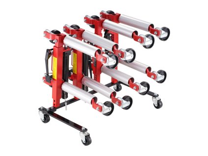 Stojan na dolly a zdviháky pre 4 kusy, 360° otočné kolieska, organizér