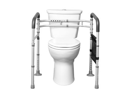 Madlo pri WC skladacie, 300 LBS, protišmykové rúčky, vystužený hliník