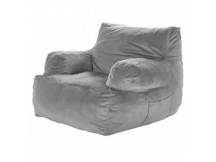 Sedací vak pre dospelých s opierkami, vysokohustotná pena, sivý