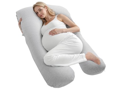 U-tvarovaný celotelový tehotenský vankúš, priedušný, snímateľný poťah