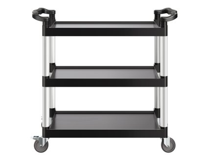 Plastový 3-podlažný vozík 500 lbs 360° kolieska 2 s brzdou, 31.1×19.3"