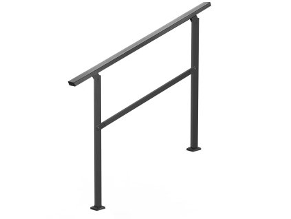 Madlo na schody 2–3 stupne, čierna štvorcová oceľ pre betón a terasu