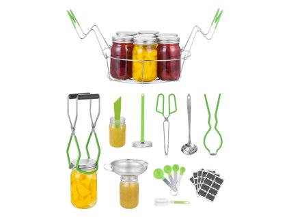 Súprava na zaváranie 9 dielov, nerezová oceľ, na vodný kúpeľ