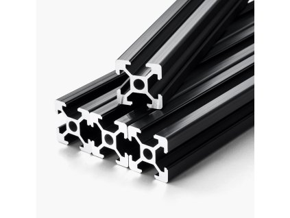 Hliníkový profil t-slot 2020 4 ks 1200 mm anodizovaný čierny