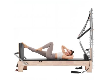 Pilates reformer drevený s duálnym odporom, box a jumpboard, 400 LBS