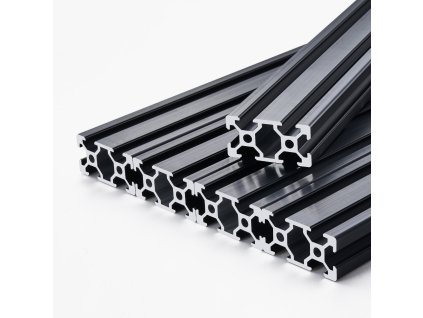 Hliníkový profil t-slot 20×40 mm, dĺžka 1000 mm, 5 ks, čierny