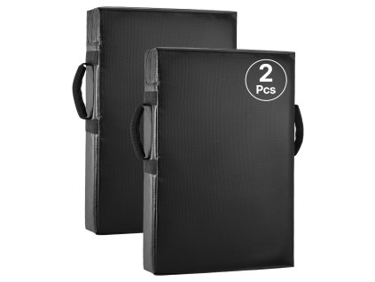 Blokovací štít na tréning s úchytmi 24×16 in, hustá pena 2 ks, čierny