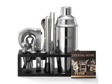 Súprava barových nástrojov 13 dielov nerezová oceľ bambusový stojan