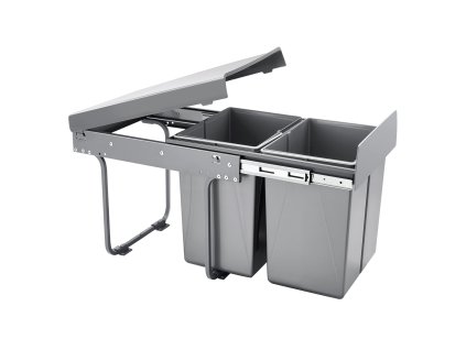 Výsuvný odpadkový kôš do kuchynskej skrinky 20L×2, kovový plný výsuv
