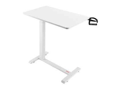 Nadposteľný stolík výškovo nastaviteľný s 4 skrytými kolieskami, biely