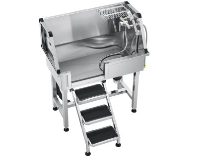 Nerezová vaňa pre psy 86.4 cm, teplá/studená, sprcha, ľavé dvere