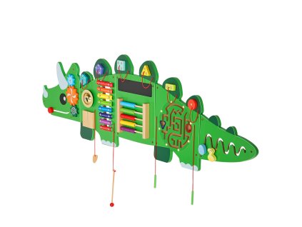 Dinosaurová nástenka s 11 aktivitami, montessori senzorická 3–12 rokov