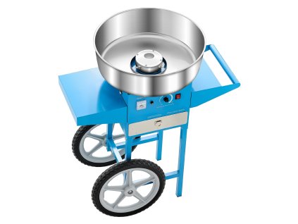Stroj na cukrovú vatu 1000 W so 52 cm nerezovou miskou a vozíkom