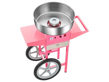 Stroj na cukrovú vatu s vozíkom 1000W, miska 52cm nerez, zásuvka