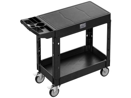 Servisný plastový vozík, nosnosť 550 lbs, 31.3×17.7-inch, dve police