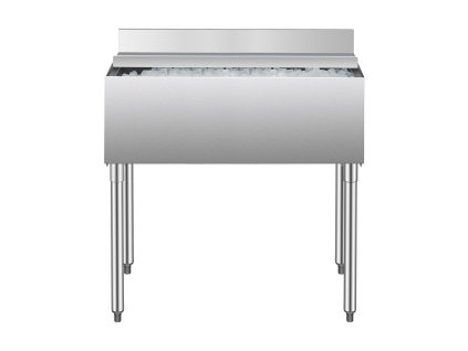 Box na ľad 95,3 l nerez 35.9×19×37 in posuvné veko s nožičkami