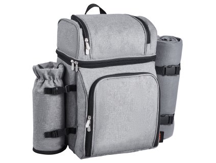 Piknikový batoh pre 4 osoby s chladičom, držiakom na fľašu a dekou