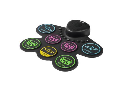Elektronické bicie, 7 padov, roll-up cvičný pad, so slúchadlami
