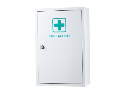 Kovová nástenná lekárnička s 3 policami, 1000 dielov, trieda a