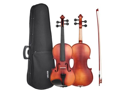 Husle 4/4 355mm masívne drevo pre začiatočníkov matné hnedé vzorované