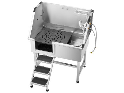 Umývacia stanica pre psy 96.5 cm nerez, teplá/studená batéria, sprcha