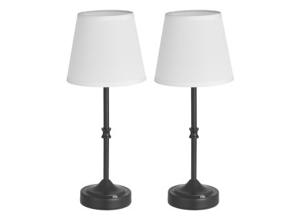 Bezdrôtová stolová lampa 2 ks, 5200mAh, 3-stupne, 2700–3000K, čierna