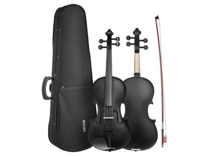 Husle 4/4 pre začiatočníkov, masívne drevo, puzdro, kolofónia, čierne