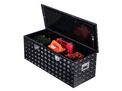 Alumíniový box do korby s madlom a zámkami, čierny, 48×19.5×17.5"