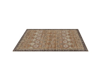 Koberiec 9×12 ft umývateľný, protišmykový, odolný, hnedo-zelený