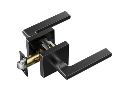 Dverová páka matná čierna, ľavá/pravá, bez zámku, štvorcový hriadeľ