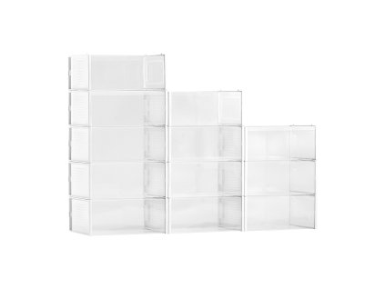 Krabice na topánky 12 ks stohovateľné, pre US 11, s bielym rámom