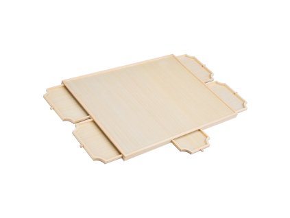 Otočný stolík na puzzle 74×53 cm, 5 zásuviek, kryt, drevený, prenosný