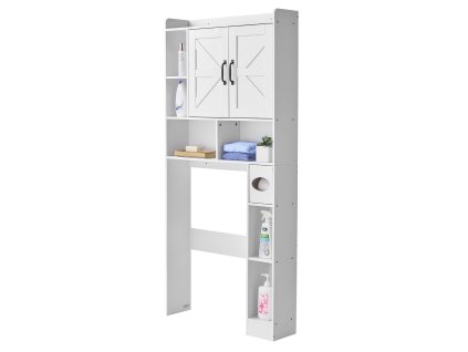 Skrinka nad wc, výška 168 cm, 2 dvere, nastaviteľná polica, biela
