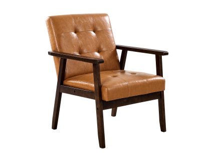 Kreslo s masívnym rámom, protišmykové nohy, PU koža, mäkký sedák